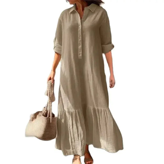Lena | Cotton-Linen Maxi Dress