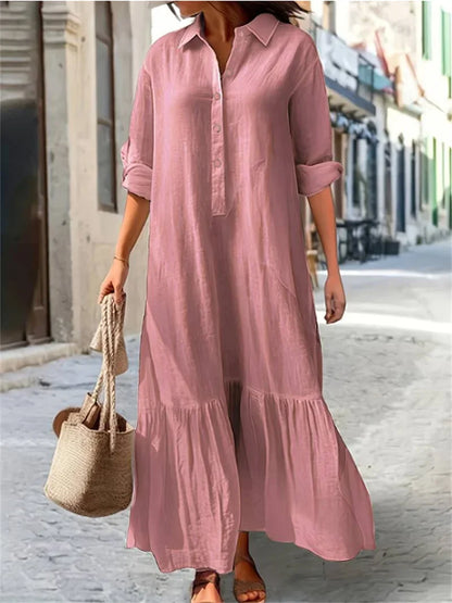 Lena | Cotton-Linen Maxi Dress