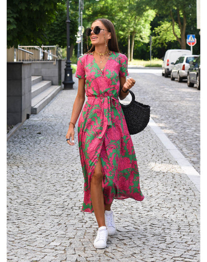Mila | Floral Wrap Midi Dress