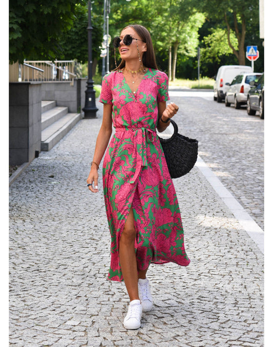 Mila | Floral Wrap Midi Dress