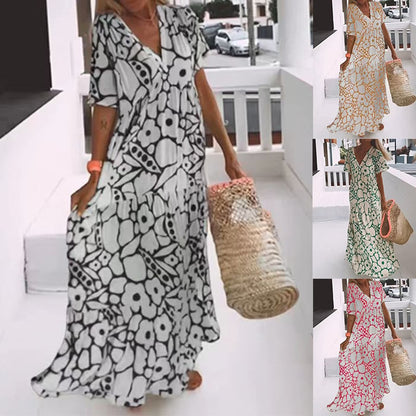 Carmen | Ibiza-style dress with a bohemian floral print