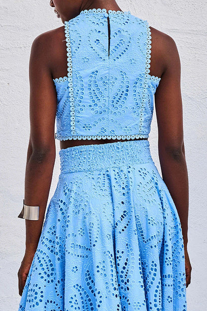 Rosa | Embroidered Set with Maxi Skirt