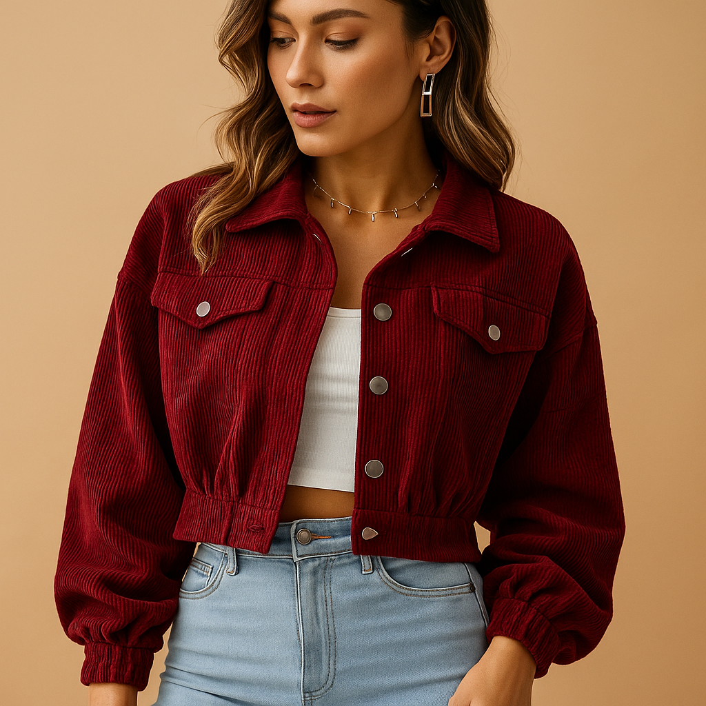 Demi | Oversized Cropped Corduroy Jacket