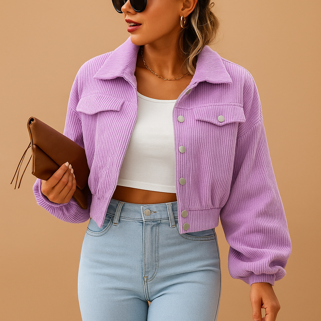Demi | Oversized Cropped Corduroy Jacket