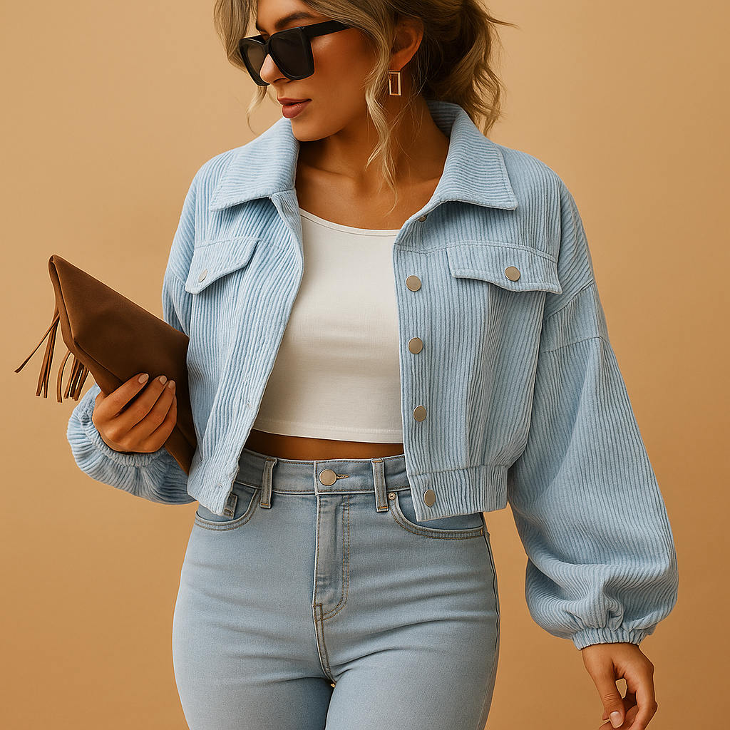 Demi | Oversized Cropped Corduroy Jacket