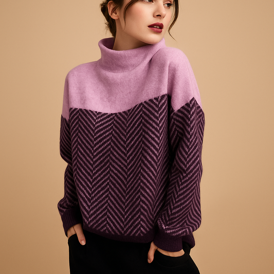 Jessica | Soft knitted sweater with herringbone pattern